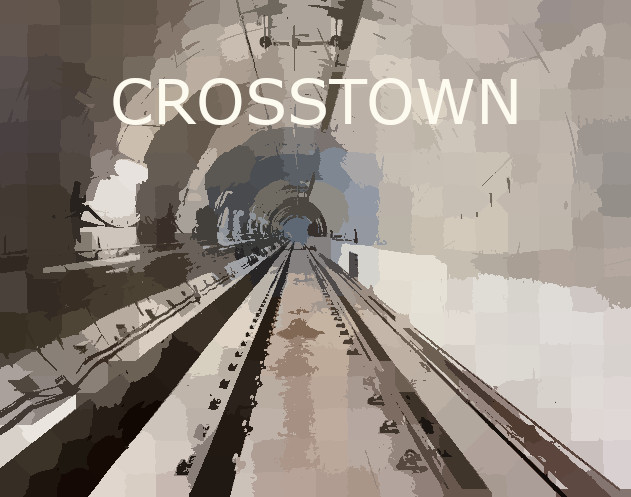 View inside the new Eglinton Crosstown LRT tunnel showing the tracks and overhead wiring.